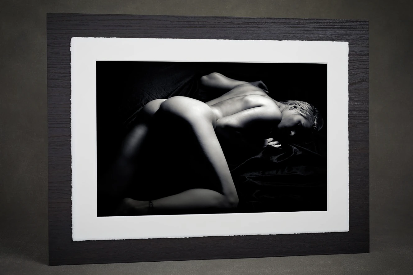 Praeda — Artist Proof fine art print mounted on horizontal Amalfi mat with Wood Fibre Black Brown frame, from the Luminance Collection by Alex Manfredini